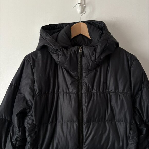 Nike Down Puffer Mid Length Jacket Coat Black Size Medium - Picture 2 of 6